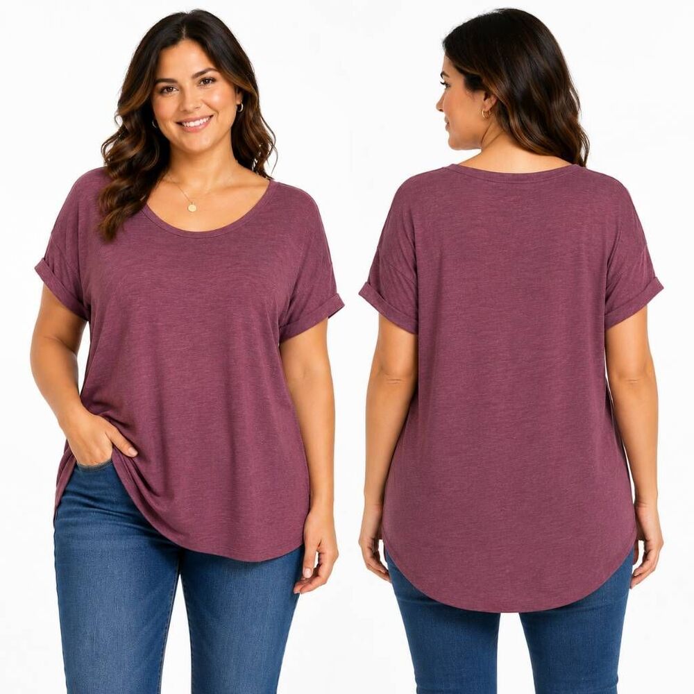 Maurices 24/7 Mauve Modal Blend Tee Medium